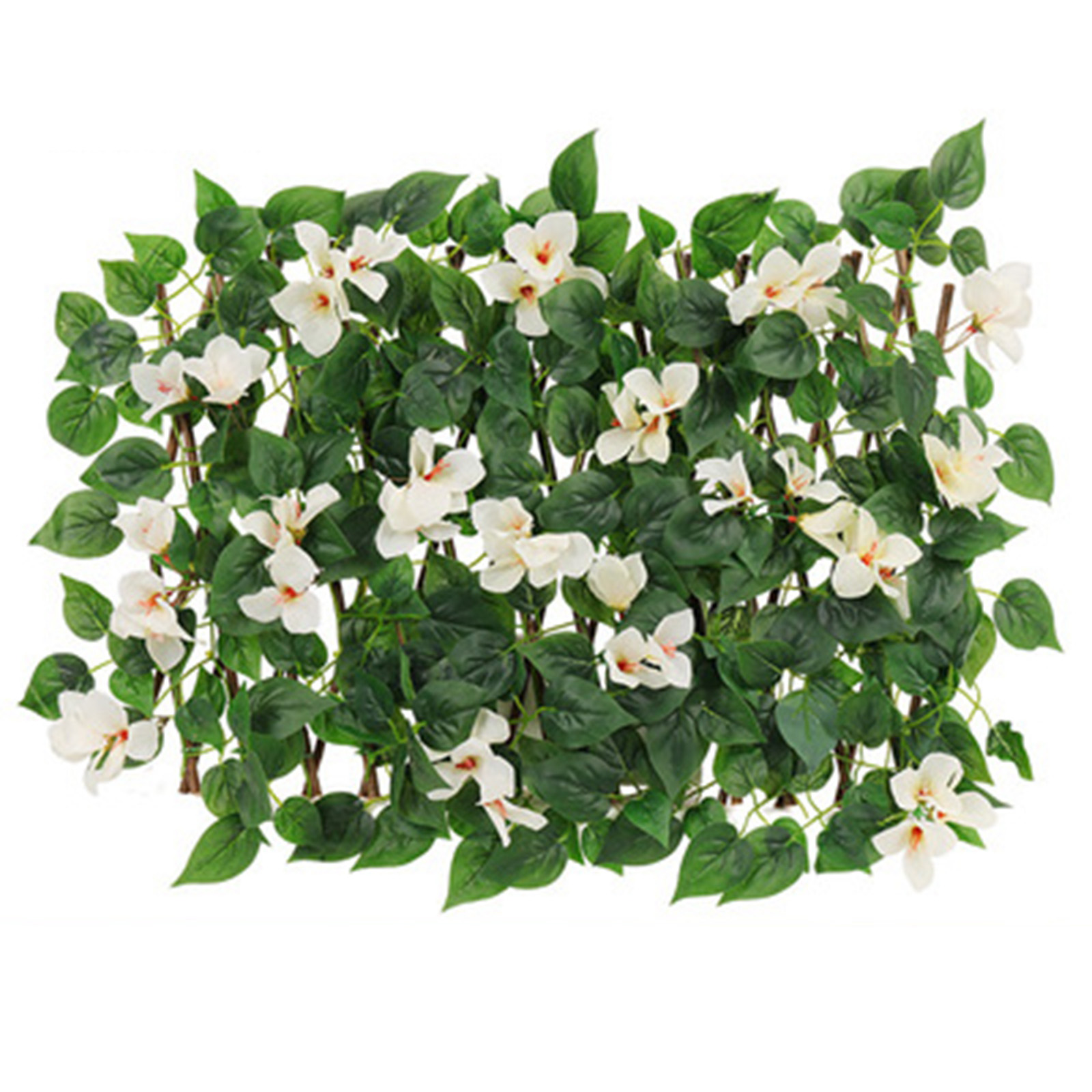 Artificial Simulation Fence Privacy Fence Screen Artificial Hedges Fence Morning Glory Vine Leaf Decoration Patio Decor Garden: white