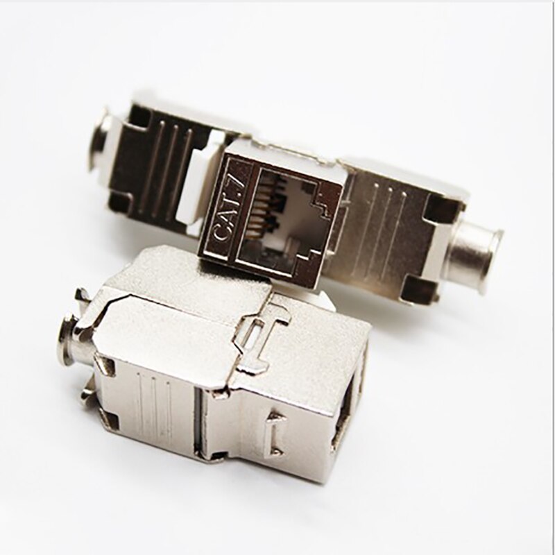 12Pcs RJ45 Keystone Cat7 Shielded FTP Zinc Alloy Module Network Keystone Jack Connector Adapter 10GB Network