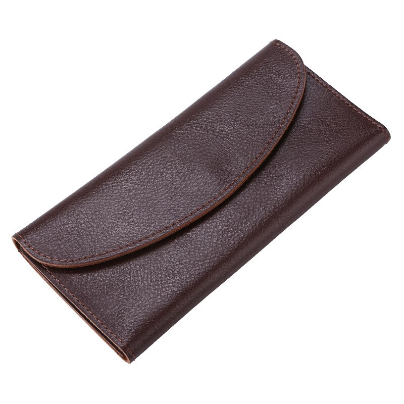 Womens Wallets and Purses Women Wallets Famous Women Wallet Genuine Leather Long Wallet Cow Leather Wallet Men: Dark Brown