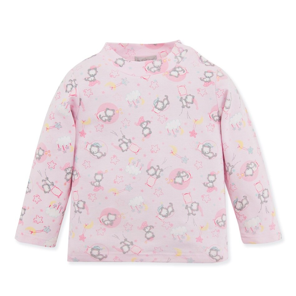 Kavkas Fall Warme Pasgeboren Baby T-shirts Casual Katoen Katten Gedrukt Baby Girl Tops Lange Mouwen Baby Boy Shirt Cartoon Kids tees: SY3020 / 12m
