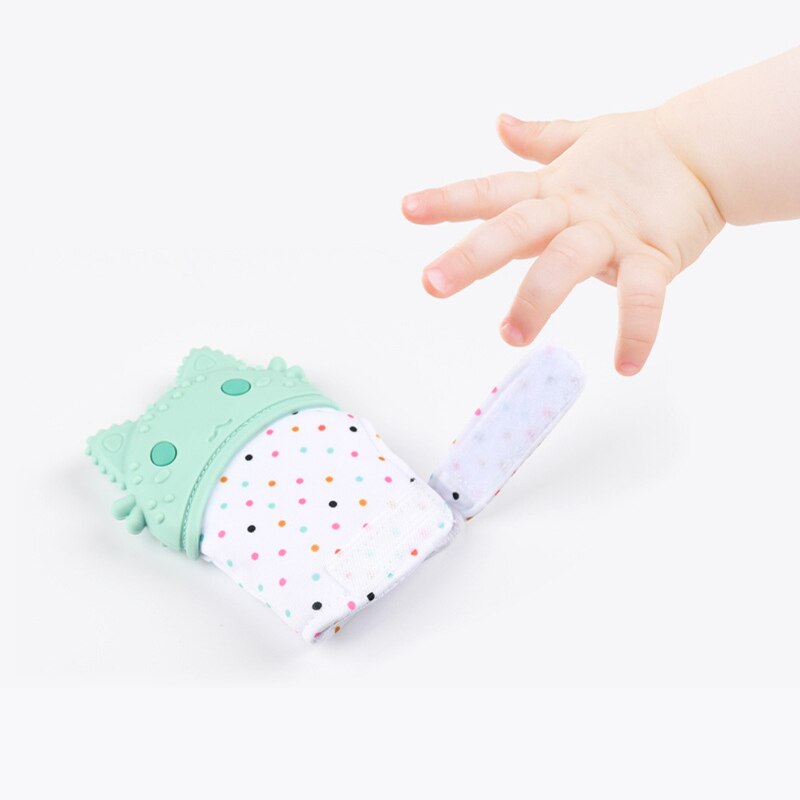 Baby Silicone Teething Glove Sound Anti-bite Teether Toy Candy Wrapper Newborn Nursing Teether