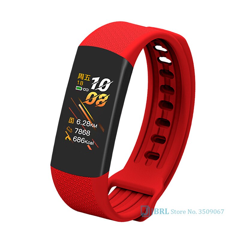 Temperatura Intelligente Banda 2020 Delle Donne Degli Uomini Braccialetto Intelligente Inseguitore di Fitness ECG Monitor di Frequenza Cardiaca di Smartband Per Android IOS Orologio Da Polso: B6 red