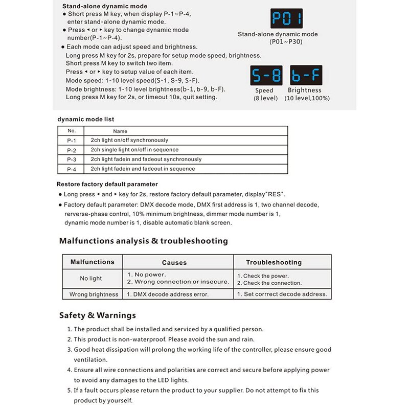Ac-triac-dmx-dimmer mit 2 2 kanal-ausgang, triac- und mosfet-dimmbar, dmx 512