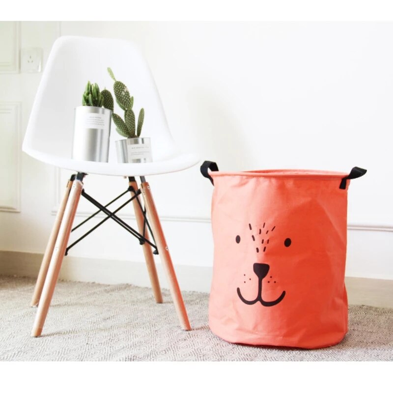Håndholdt stor skittentøyskurv kurv bag tegneserie nydelig klær oppbevaring fat klær barn leke diverse arrangør oppbevaringskurv: 4
