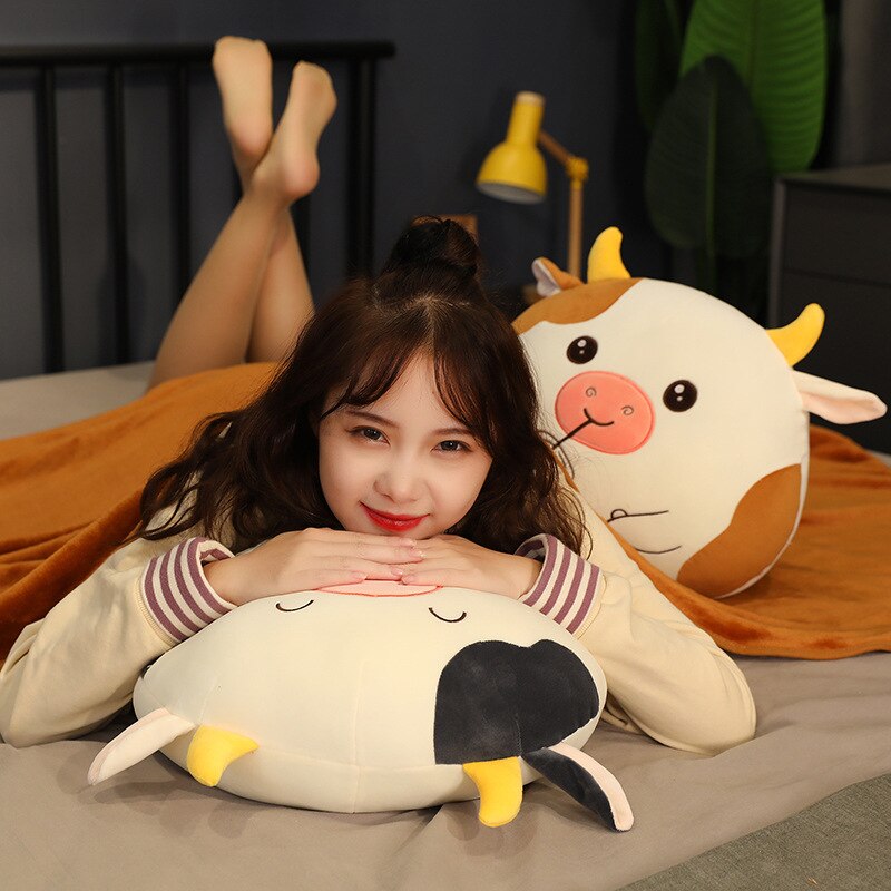 Manta suave tres en uno, cojines de vaca, dibujos decorativos, almohada de siesta, colcha de doble uso, de cumpleaños, felpa