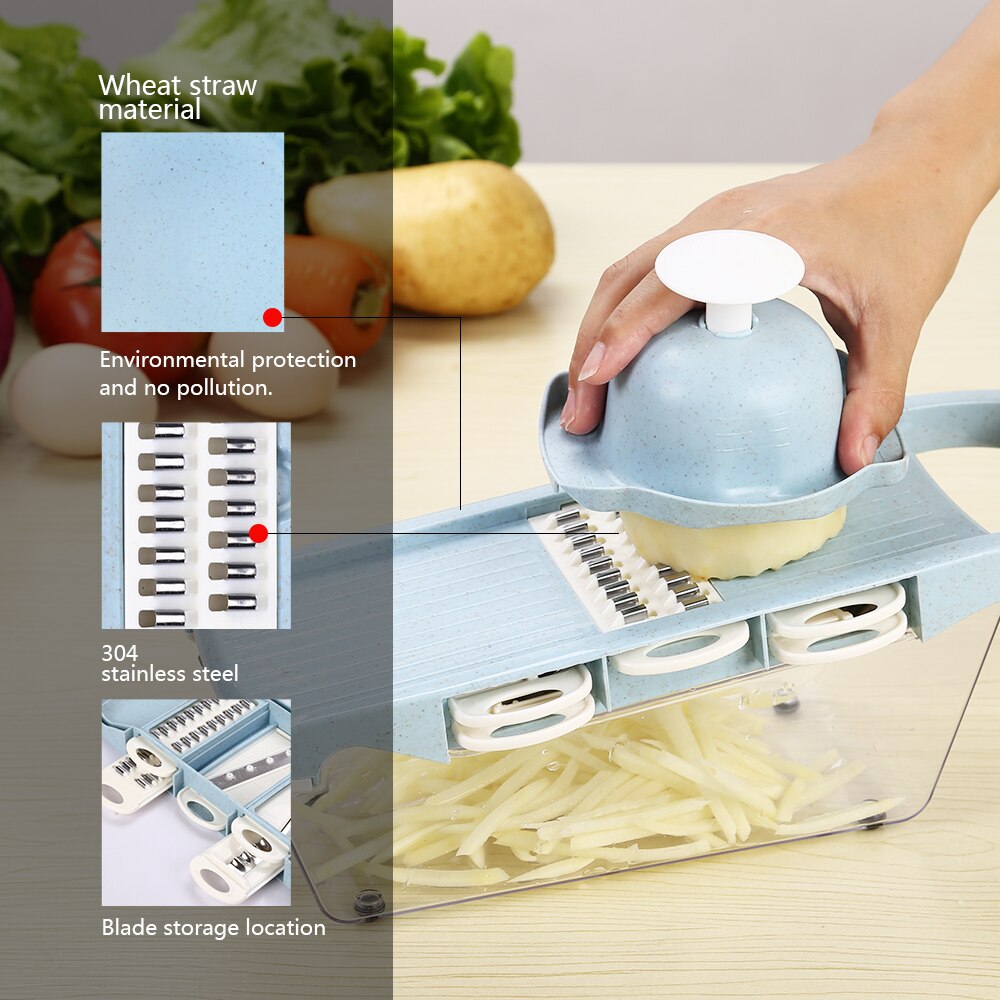 Handleiding Groente Cutter Rvs Blade Mandoline Slicer Kaas Rasp Wortel Dunschiller Groente Slicer Dicer Keuken