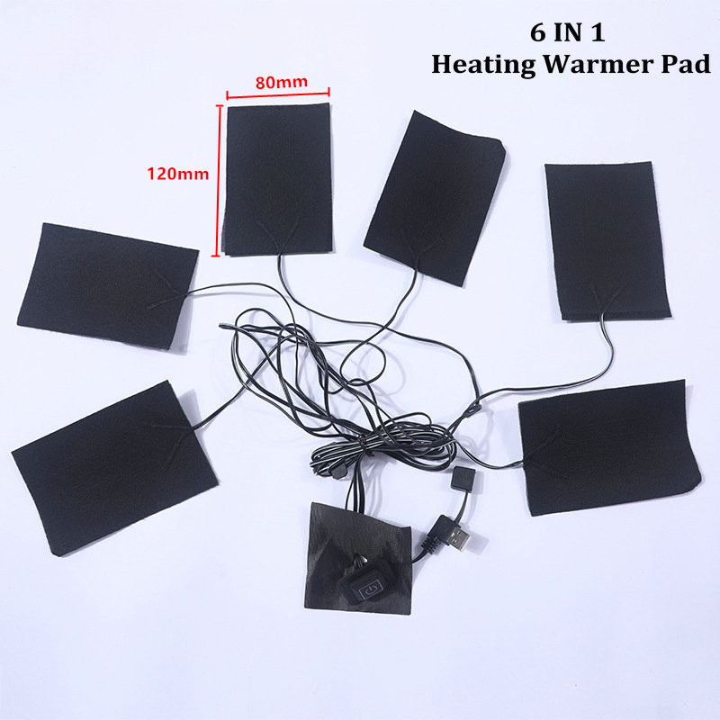 Usb-kledingverwarmingsmat met 3 instelbare temperatuurstanden, elektrische verwarmingsmat, verwarmingskussen voor vesten en jassen: Paars