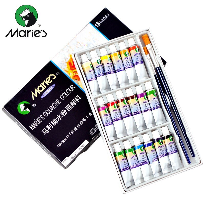 Gouache Set DIY Aquarel Verf Voor Stof Muur Steen Water Kleur Art Schilderij Tekening Art Supplies 12/18 /24 kleuren X 5 ml