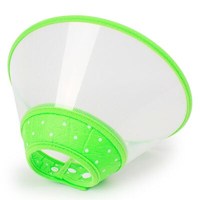 Recovery Pet Cone Elizabethan Collar Dog Cat Puppy Pet Remedy Wound Healing Recovery Collar Protective Adjustable with Soft Edge: Green / M