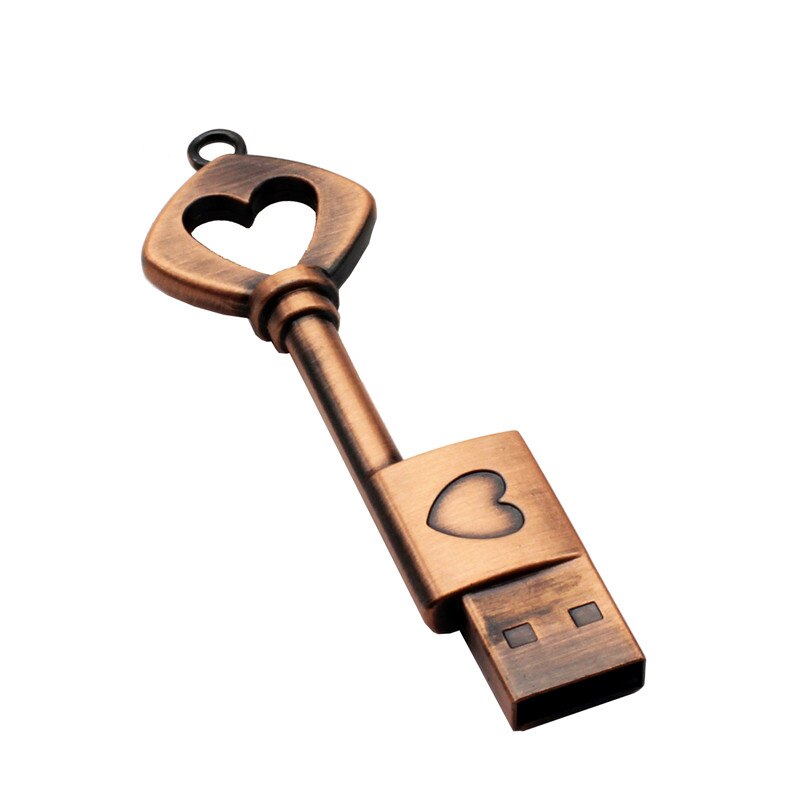 JASTER Metallo chiave del cuore pendrive 4GB 16GB 32GB 64GB di rame chiave usb 2.0 usb flash drive pen drive regalo del bastone di memoria di trasporto libero: 4gb / A