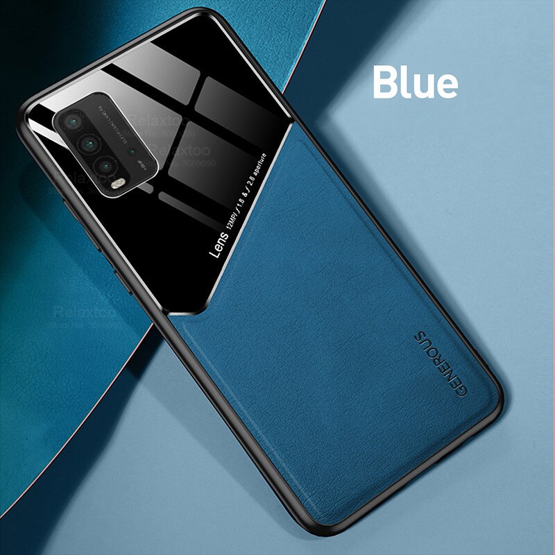 Leer Texure Auto Magnetische Houder Telefoon Covers Voor Redmi 9 T 9 T Readmi 9 T T9 Redmi 9 T 6.53 &#39;&#39;Case Hard Pc Back Shell Coque: 5 / for redmi 9t