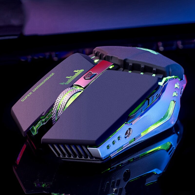 ZIYOU LANG Wireless Gaming Mouse 2.4Ghz Rechargeable 3-Speed Adjustable 1600DPI Glowing Mouse For PC Laptop