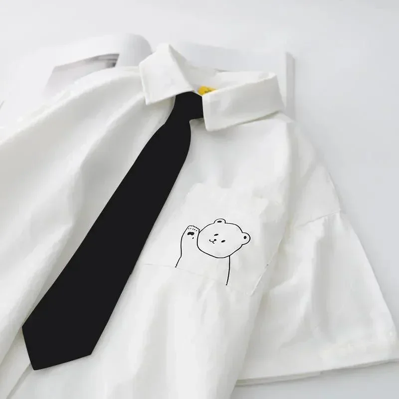 Neue Herbst Frauen Schule Hemden JK Adrette Frühling Japan Langarm Mädchen Schwarz Hemd Harajuku Taste hoch Damen Spitzen