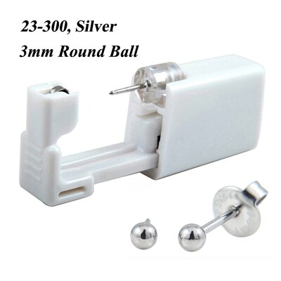 1 Unit Wegwerp Veilig Steriele Oor Piercing Unit Neus Ring Oorbel Stud Piercing Gun Piercer Tool Machine Kit stud: 23-300