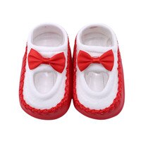 Lente Zomer Antislip Lederen Bodem Baby Schoenen Kinderen Floor Sokken Boog 0-3 Jaar Oud Meisje sokken Baby Care: red