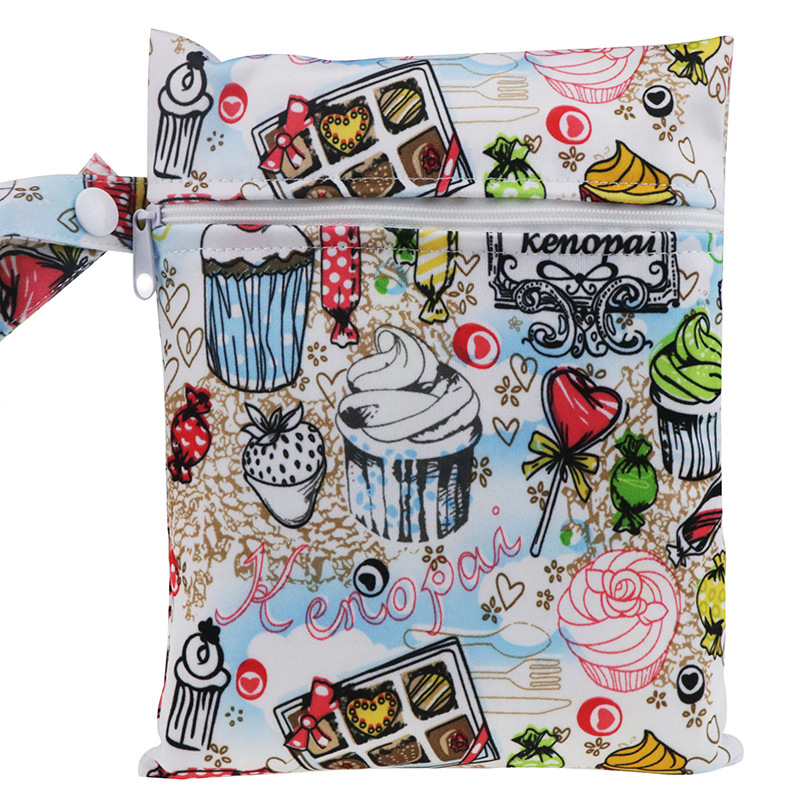 Hylidge 2 Rits Zak Voor Natte Wandelwagen Zak Waterdichte Pul Baby Luiertas Voor Mama 30X40Cm Wasbare wetbag Luier Organisator Tas