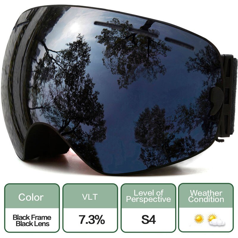 Gafas de esquí para hombre y mujer, lentes de invierno para deportes de nieve, protección UV antiniebla, lentes intercambiables para jóvenes, gafas Premium