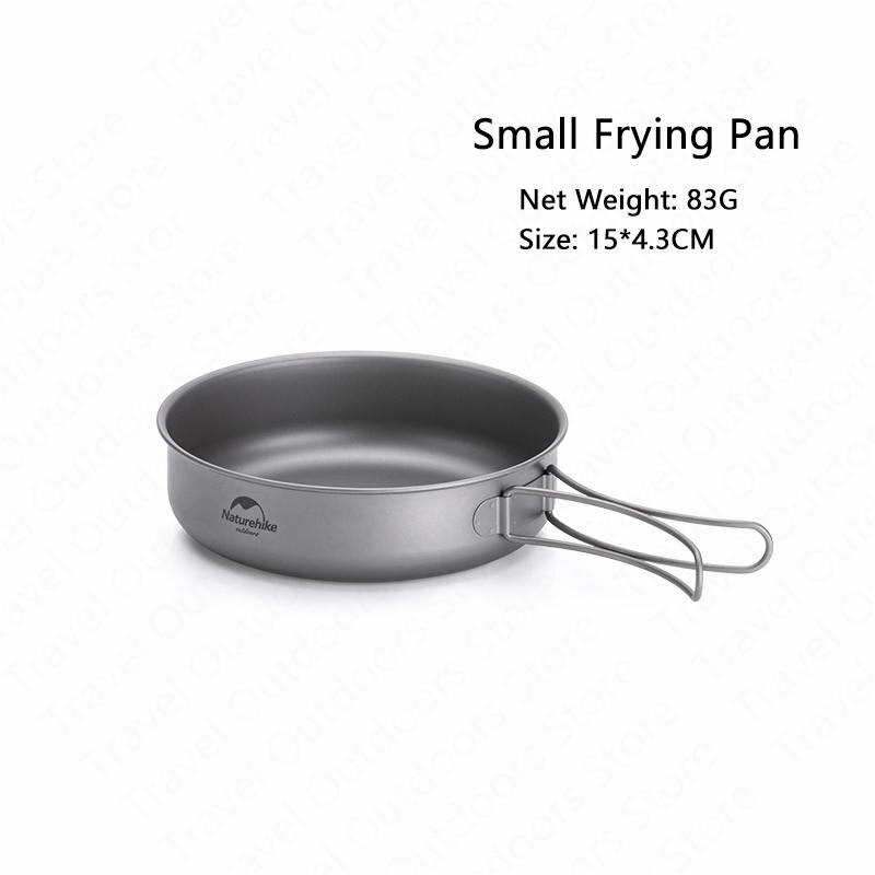 Naturehike 2-3 Personen Titanium Pot Pan Servies Outdoor Toeristische Draagbare Ultralight Camping Kookgerei Picknick Uitje Wandelen: Small Frying Pan