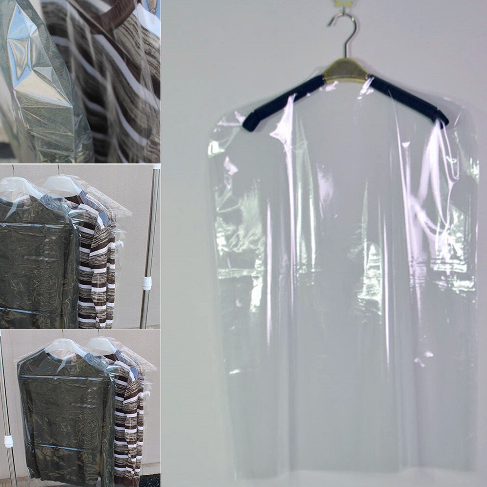 Housse anti-poussière transparente en plastique, sac de rangement de poche suspendu pour vêtements, garde-robe, vêtements suspendus Non jetables