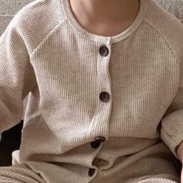 Baby Jongens Meisjes Rompertjes Herfst Korte Mouw Knop Baby Jumpsuit Leuke Peuter Effen Kleur Kleding Katoenen Baby Kleding: 033khaki / 24M