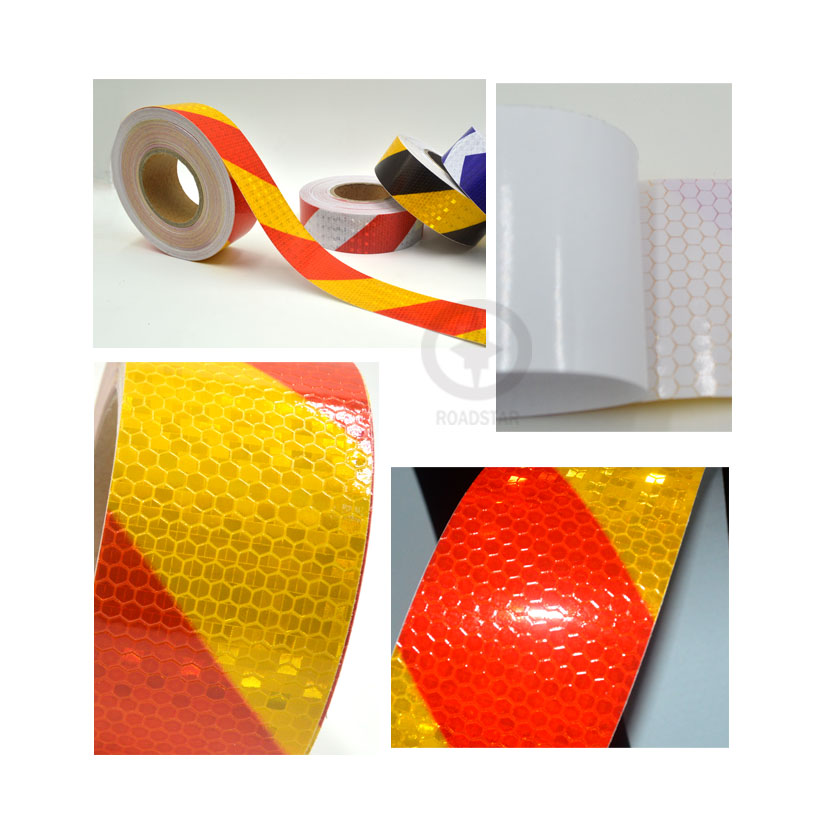 5cmx3m Dual Color Safety Self Adhesive Warning Tape with Twill Printing
