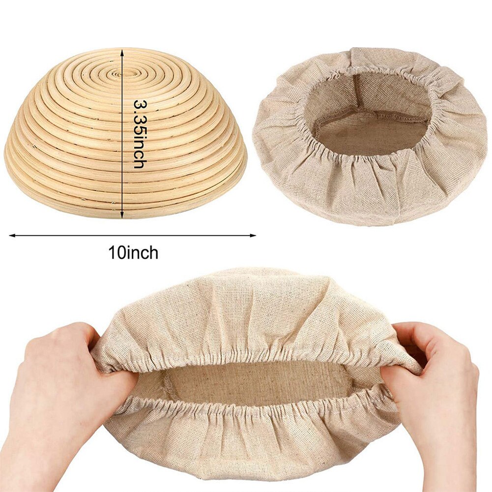 6 stk kjøkken surdeigsbaking brotform brødkurv tøyforing banneton glatt mykt tilbehør korrektur deksel rund deig