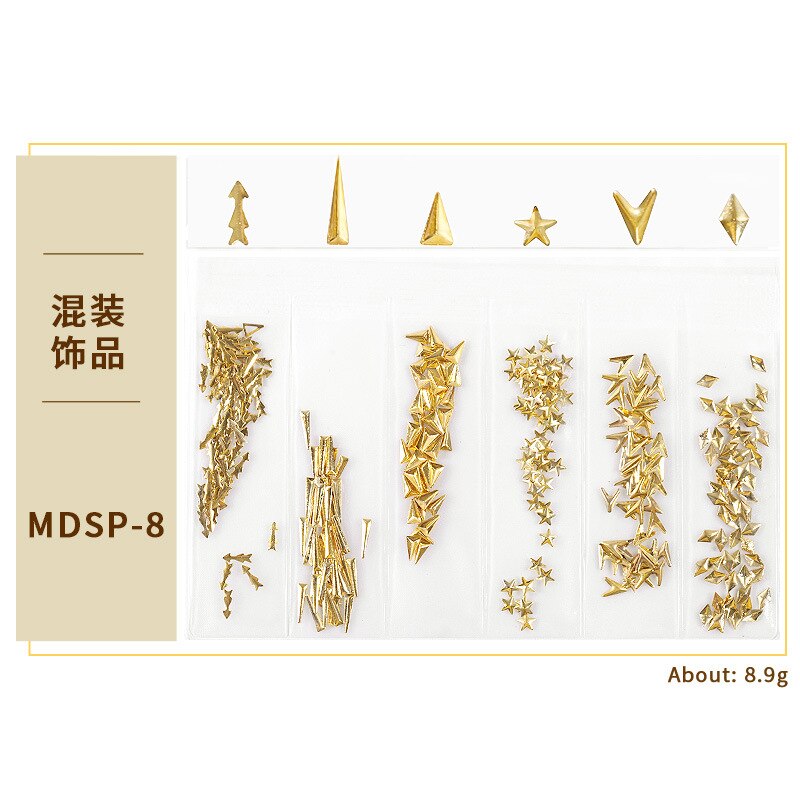 12 Styles Geometric Rivet Nail Art Tool 2 Ways Swirl Marbleizing Steel Dotting Pen Nail Accessories 1pcs: Deep Blue