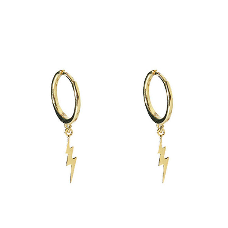 REETI 925 Sterling Silver lightning Hoop Earrings for Women Animal Silver Jewelry Trendy: Gold