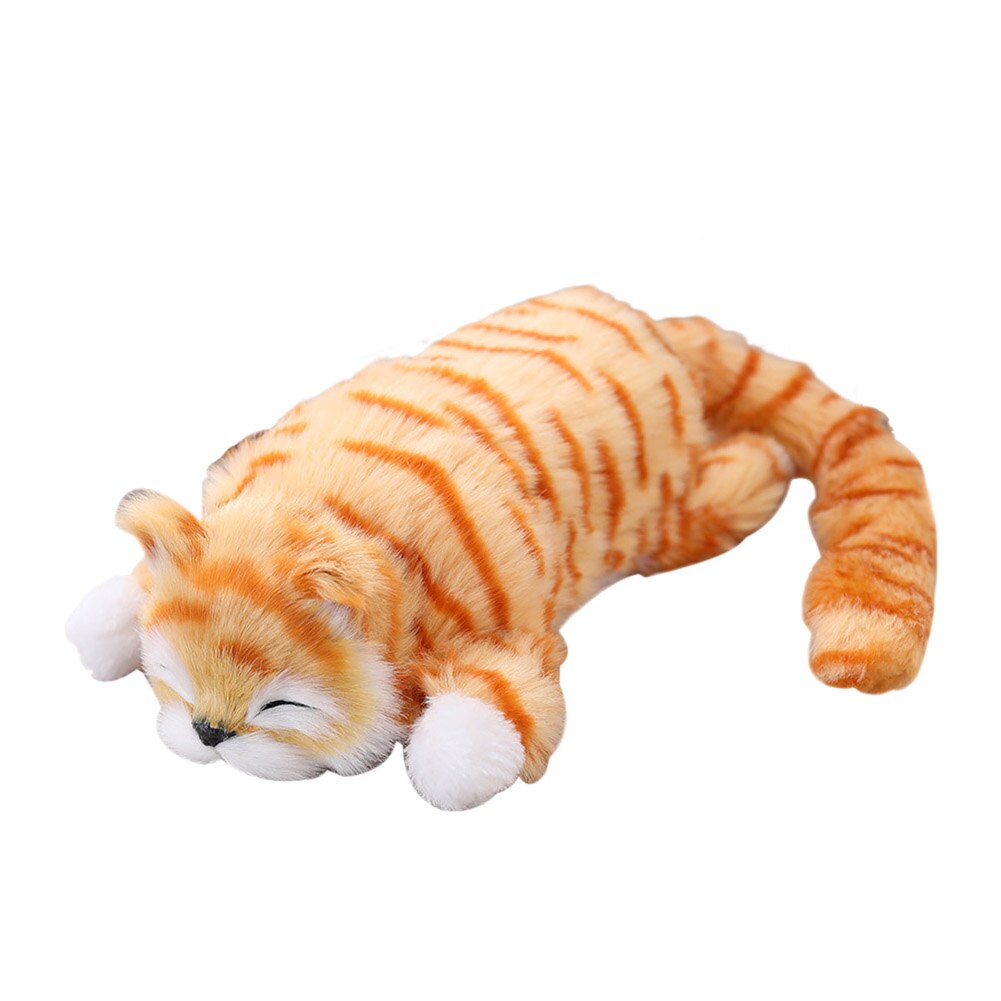 Dzieci udawaj zabawki elektroniczne śliczne realistyczne imitacja kota zabawki lalki pluszowe zabawki dla chłopców dziewcząt z dźwiękiem: żółty