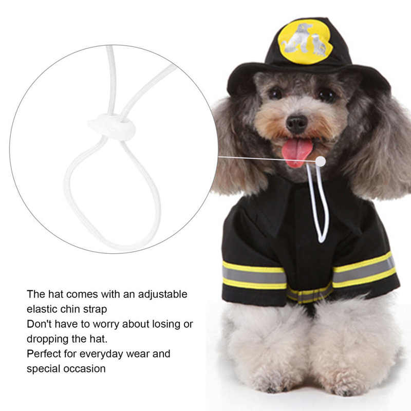 Chaleco de perro cachorro a prueba de agua, chaqueta de bombero para perro, ropa para perro, cachorro, Disfraces de Halloween con sombrero, accesorios para mascotas