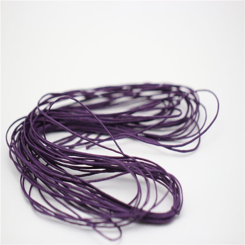 4 farger valg 10 meter 1mm vokset skinntråd voks bomullssnor string stropp halskjede tau perle for shamballa armbånd: Lilla