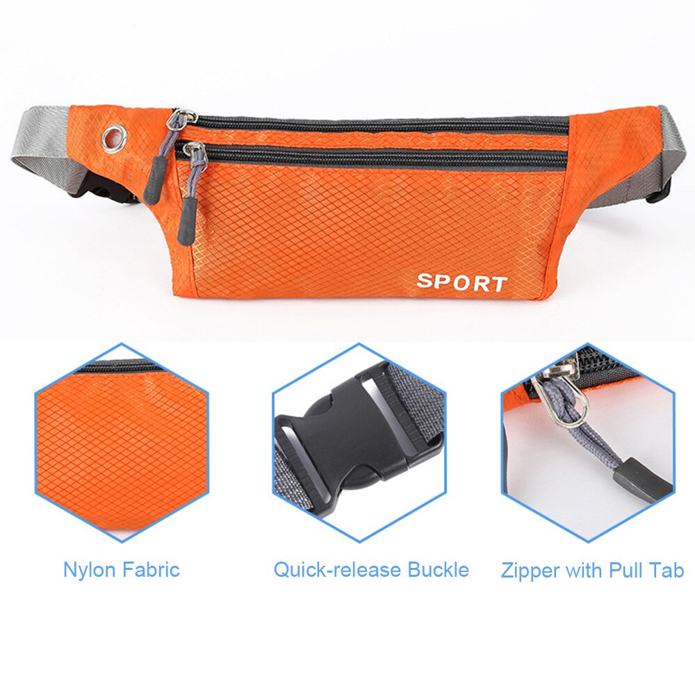 Fanny Pack taille pochette Sport ceinture sac pour taille poitrine hanche Bum léger 3 poches en plein air cyclisme randonnée avant sacs