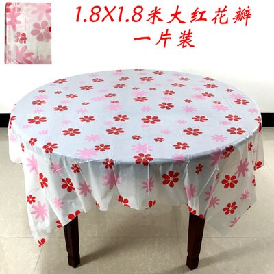 Nappe de Table jetable pour Banquet de mariage | Plaid rouge épais, Double nappe de Table de bonheur, couverture de Table ronde: I