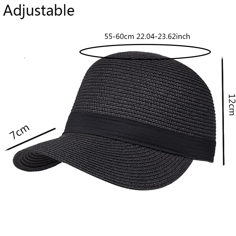 Sombrero de playa sencillo para mujer, sombrero de paja panamá, sombrero de paja con lazo, sombrero con forma de cubo para mujer