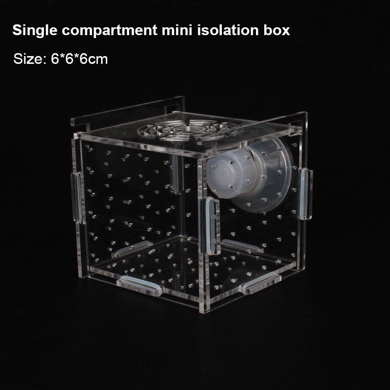 Caja transparente para acuario, bandeja pequeña para pecera, caja de producción, aislamiento de rejilla múltiple simple y doble