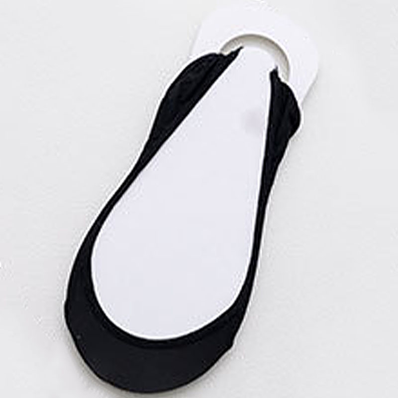 Calcetines invisibles de barco para mujer, medias antideslizantes de silicona para zapatos de tacón alto, medias finas de media palma, 1 par: Negro