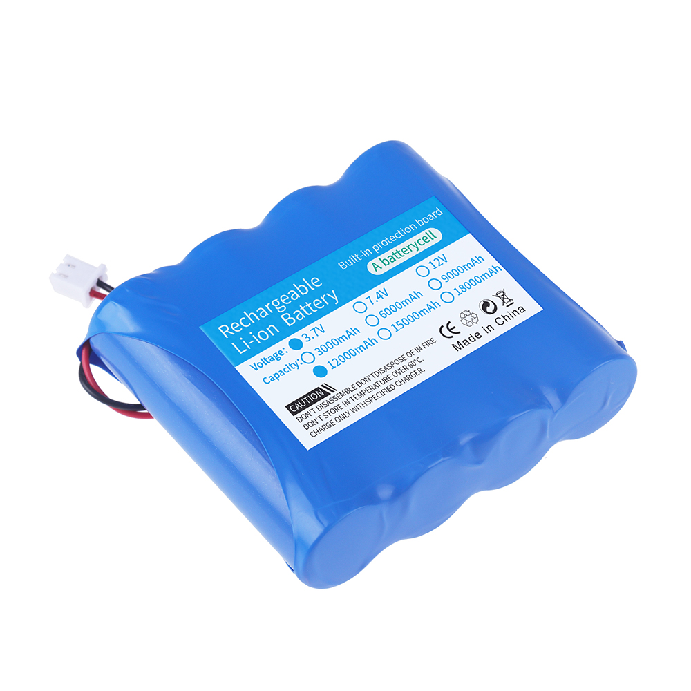 1S4P 3.7V 18650 12000mah Rechargeable Lithium Battery Pack Fishing LED Light Bluetooth Speaker 4.2V Emergency DIY Batteries: black