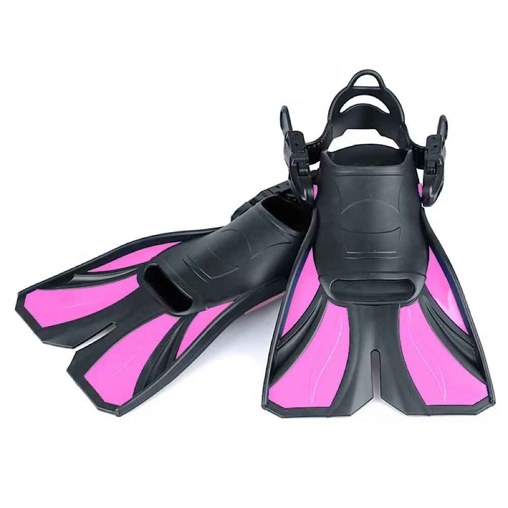 Adulte Réglable Plongée Natation Palmes Snorkel Pied Plongée Palmes Débutant Sports Nautiques Équipement De Plongée Portable: Rose