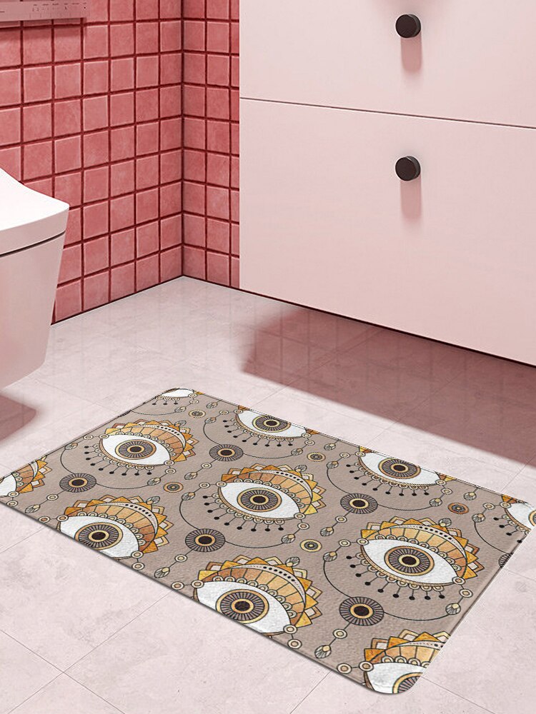 Eyes Geometric Bath Kitchen Entrance Door Mat Coral Velvet Carpet Doormat Colorful Indoor Floor Mats Anti-Slip Rug Home Decor