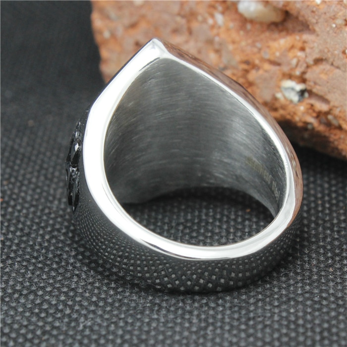 Cool 316L Stainless Steel Biker 1% er Skull Ring Mens Motorcycle Biker Band Party Ring