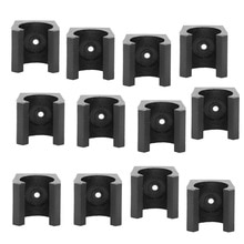 Soporte de clip para taco de billar, estante de plástico montaje en pared, Clips de almacenamiento, fácil de instalar, color negro, 12 Uds.