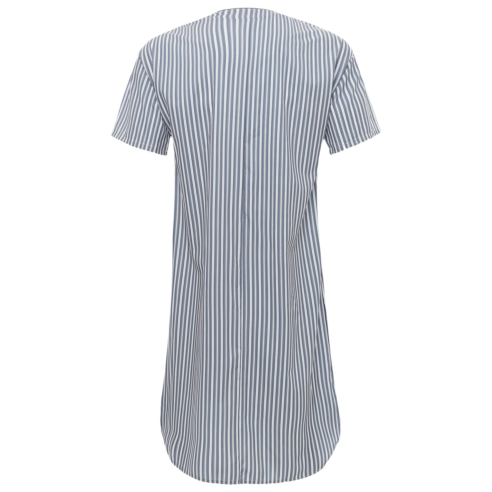 Mens Kaftan Jubba Thobe Muslim Striped Sleep Dress Pajamas Loungewear Sissy Nightwear Buttoned V Neck Split Hem Pullover Robe