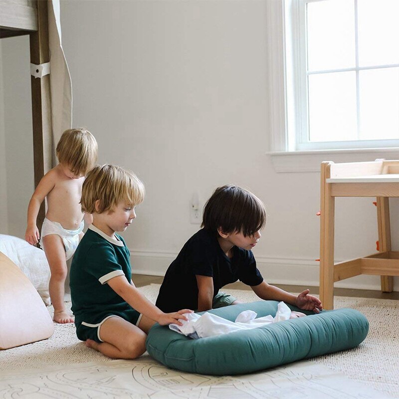 Baby reden seng bærbar barneseng nyfødte lougner barnesenge børnehave sove pad baby vugge baby sove seng bære barneseng: Grøn