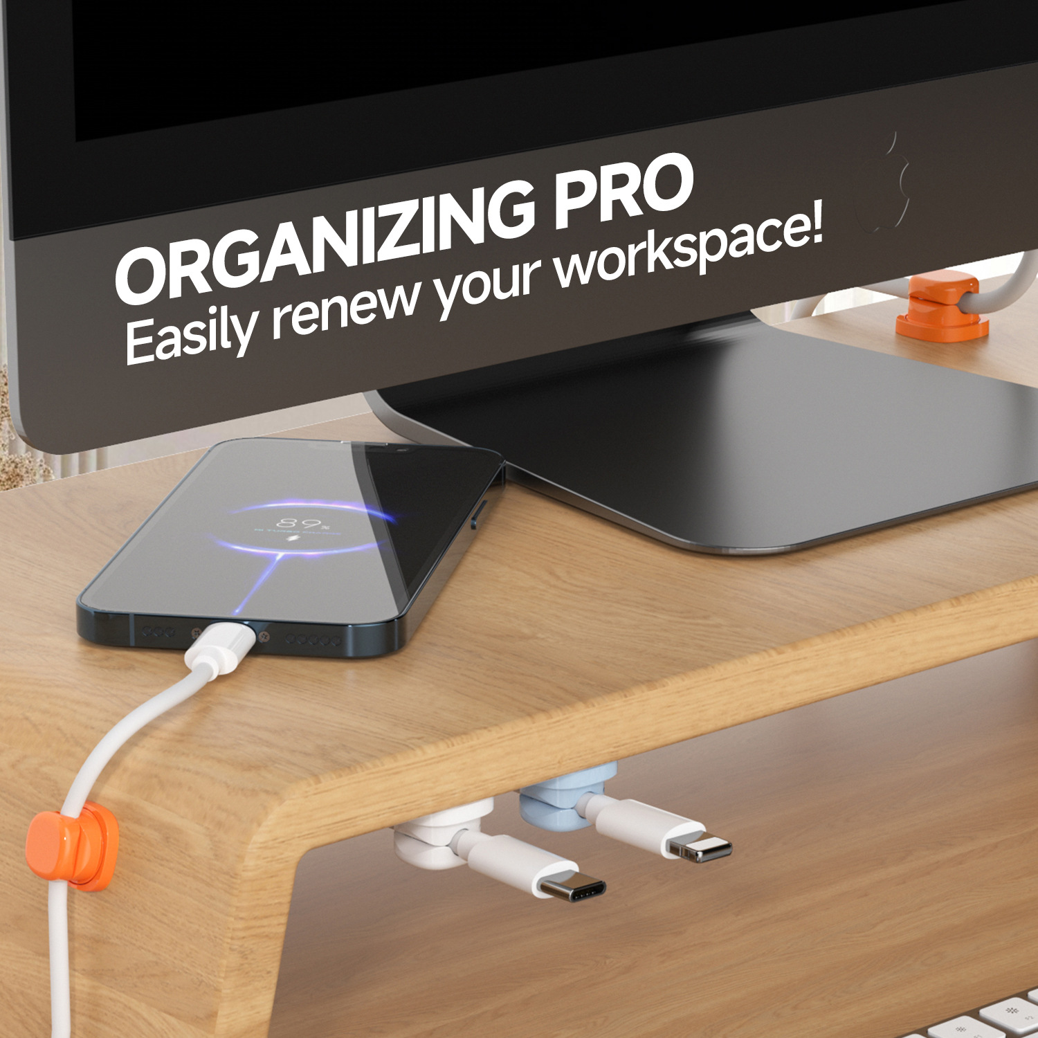 Självhäftande kabelorganisatör kabelklämma kabelhållare trådklämmor kabelhållare kabelorganisatör för hemmakontor hantering under skrivbord