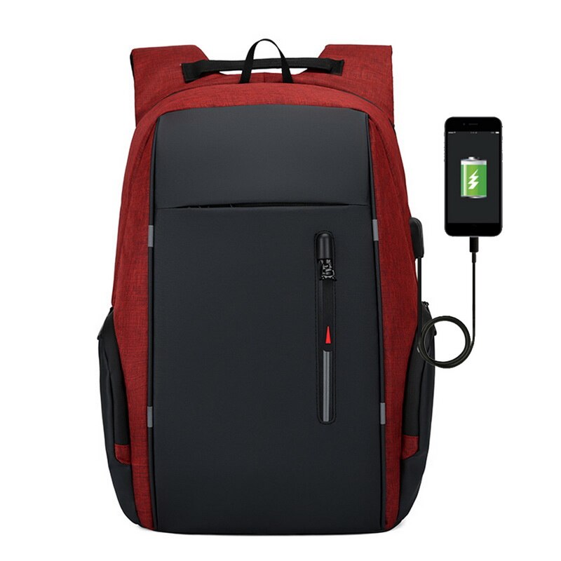 15.6 pouces sacs à dos d'ordinateur portable hommes multifonction étanche voyage sac à dos Anti-voleur USB mâle Mochila sac d'école: red