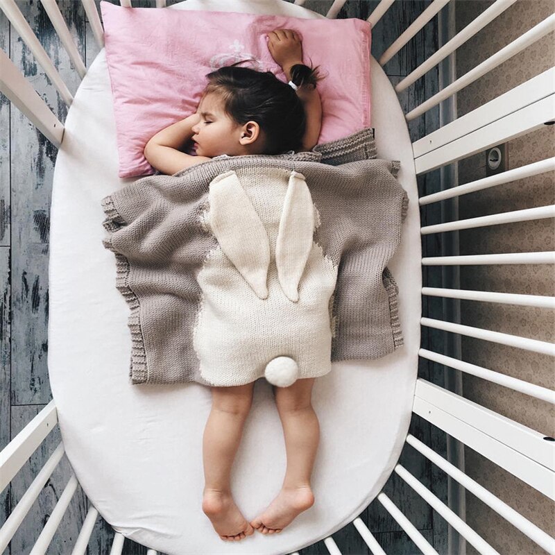 luft tilstand quilt kanin rev strikket baby tegneserie dyr teppe sofa barnevogn dekker låve nyfødt sengetøy swaddle dekk