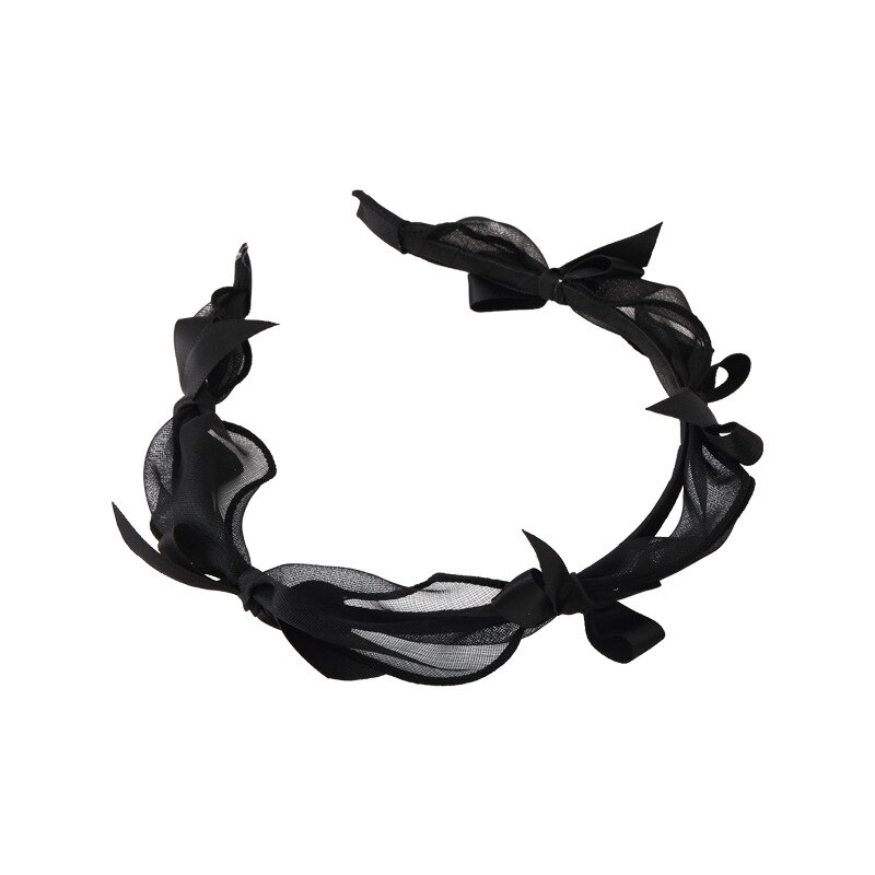 Diadema con lazo de para mujer, diadema de malla de encaje con borde fino simple, temperamento de princesa, accesorios para el cabello que combinan con todo