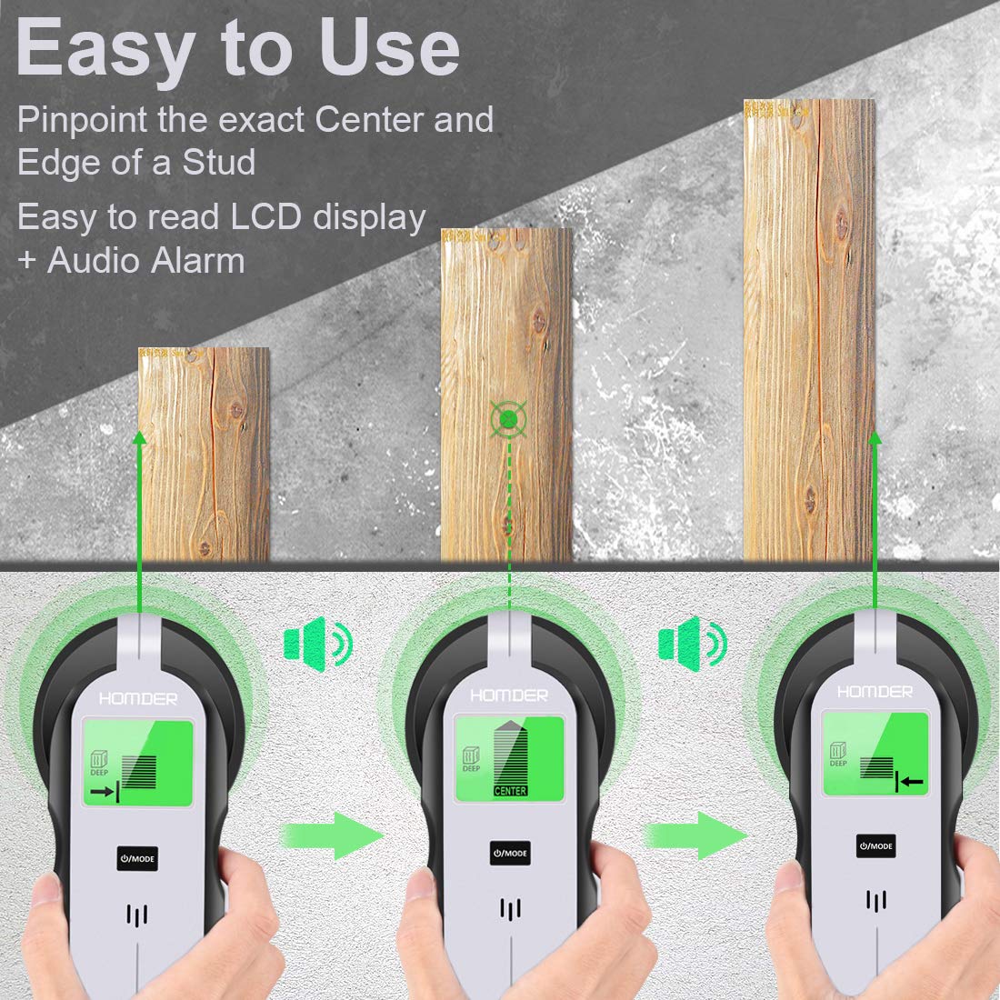 4 in 1 elektriske veggdetektorsøkere stenderfinner veggskanner med digital lcd-skjerm for tre ac wire metall pigger deteksjon