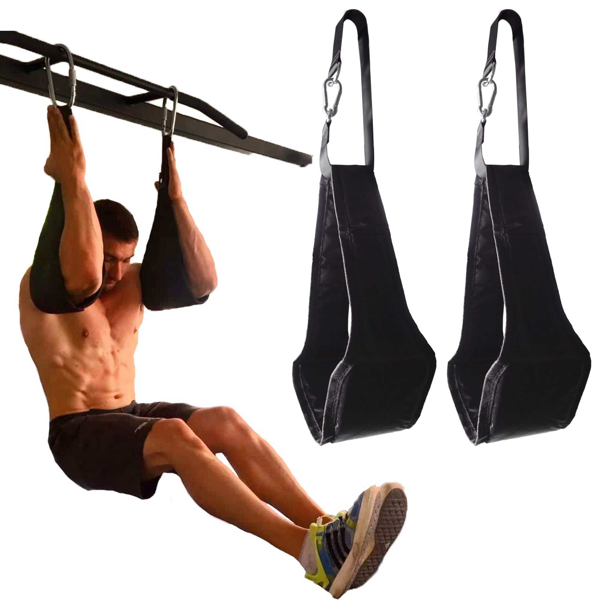 AB Sling Straps-Suspensión resistente al desgarro, par de trabajo pesado para barra de tracción, elevador de piernas colgante, equipo de Fitness para gimnasio en casa