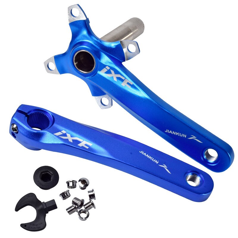 Mountain Bike Crank Set with Central Axis Positive and Negative Tooth Mountain Bike Integrated Hollow Crank Bike Crank/Parts: Pink